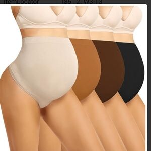 Seamless High-Waist Maternity Thong Shapewear Set Size Small